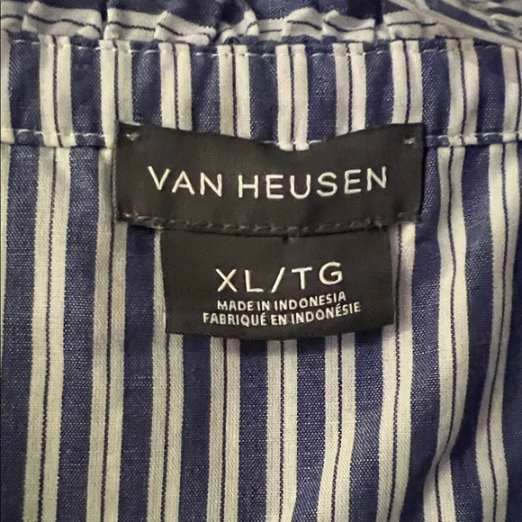 Van Heusen Navy and White Striped Blouse - Picture 2 of 4